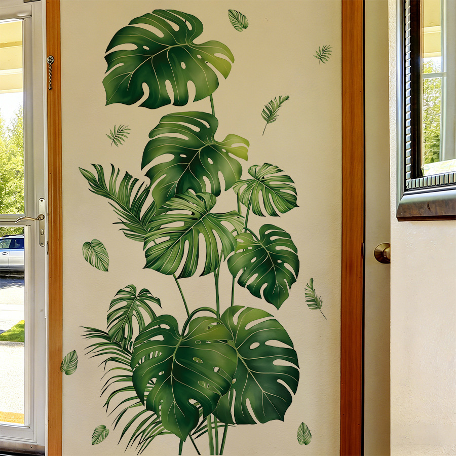 Monstera Thai Constellation - Наклейки на стену с тропическими зелеными